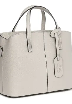 Geanta dama din piele naturala Gianna gri deschis imagine