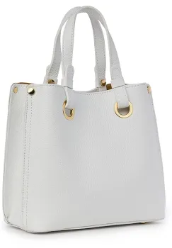 Geanta dama din piele naturala Ilona alba imagine