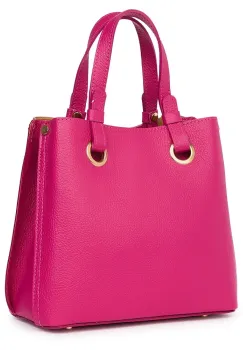 Geanta dama din piele naturala Ilona fucsia imagine