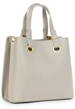 Geanta dama din piele naturala Ilona gri deschis imagine