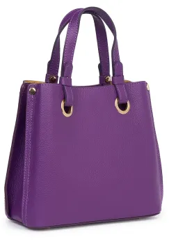 Geanta dama din piele naturala Ilona mov imagine