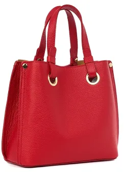 Geanta dama din piele naturala Ilona rosie imagine