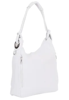 Geanta dama din piele naturala Mia alba imagine