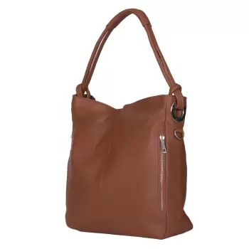 Geanta dama din piele naturala Mia cognac imagine