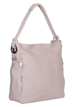 Geanta dama din piele naturala Mia crem imagine