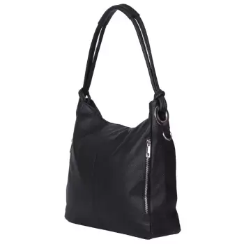 Geanta dama din piele naturala Mia neagra imagine