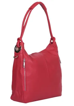 Geanta dama din piele naturala Mia rosie imagine