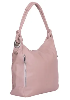 Geanta dama din piele naturala Mia roz imagine