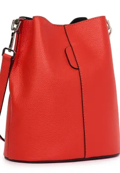 Geanta dama din piele naturala Mimosa corai imagine