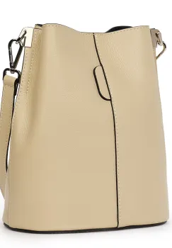 Geanta dama din piele naturala Mimosa crem imagine