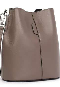 Geanta dama din piele naturala Mimosa gri inchis imagine