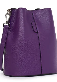 Geanta dama din piele naturala Mimosa mov imagine