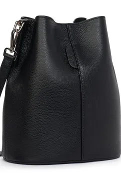 Geanta dama din piele naturala Mimosa neagra imagine