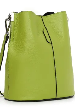Geanta dama din piele naturala Mimosa verde deschis imagine