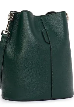 Geanta dama din piele naturala Mimosa verde inchis imagine