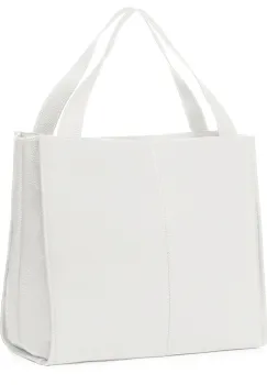 Geanta dama din piele naturala Naomi alba imagine