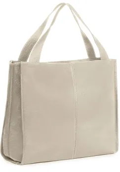 Geanta dama din piele naturala Naomi gri imagine