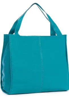Geanta dama din piele naturala Naomi turcoaz imagine