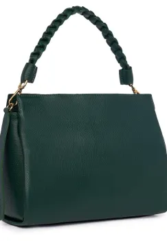 Geanta dama din piele naturala Natalia verde inchis imagine