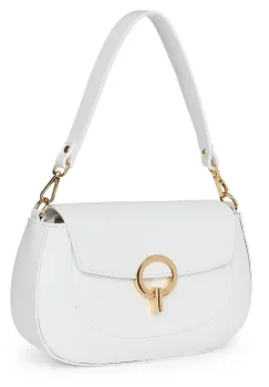 Geanta dama din piele naturala Rosalia alba imagine