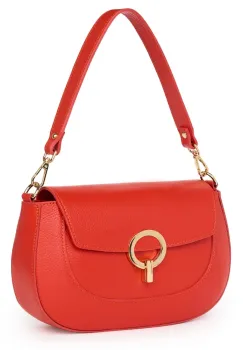 Geanta dama din piele naturala Rosalia corai imagine