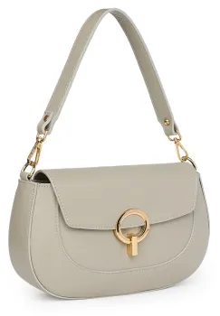 Geanta dama din piele naturala Rosalia gri deschis imagine