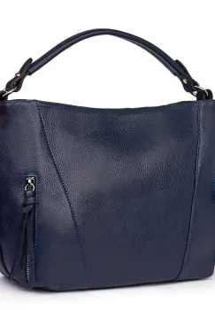 Geanta dama din piele naturala Samira bleumarin imagine