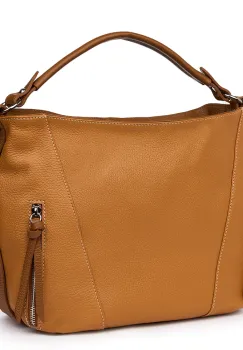 Geanta dama din piele naturala Samira cognac/maro imagine