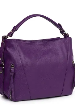 Geanta dama din piele naturala Samira mov imagine