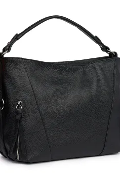 Geanta dama din piele naturala Samira neagra imagine