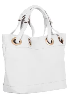 Geanta dama din piele naturala Stella alba imagine