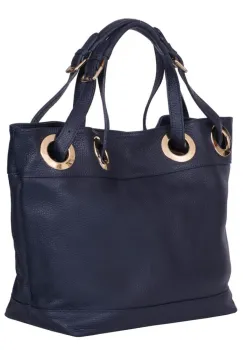 Geanta dama din piele naturala Stella bleumarin imagine