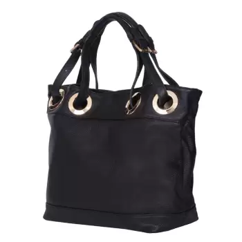 Geanta dama din piele naturala Stella neagra imagine