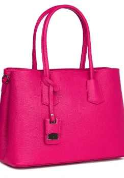 Geanta dama din piele naturala Valentina fucsia imagine