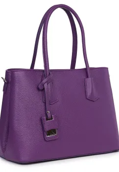 Geanta dama din piele naturala Valentina mov imagine