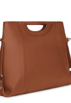Geanta de dama din piele naturala Agatha coniac imagine