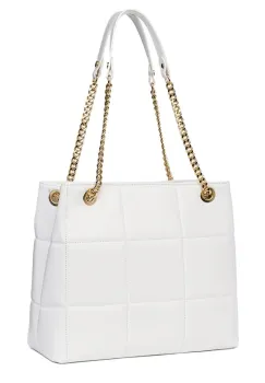 Geanta din piele matlasata Azaleea alba imagine