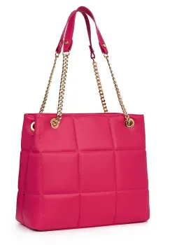 Geanta din piele matlasata Azaleea fucsia imagine