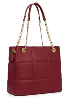 Geanta din piele matlasata Azaleea grena imagine