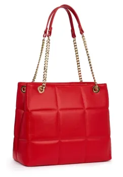 Geanta din piele matlasata Azaleea rosie imagine