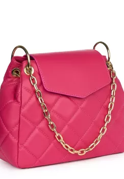 Geanta din piele matlasata Evia fuchsia imagine