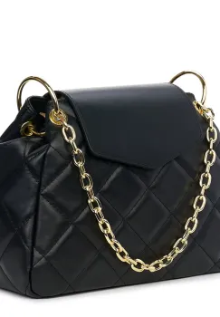 Geanta din piele matlasata Evia neagra imagine