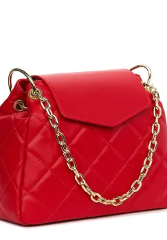 Geanta din piele matlasata Evia rosie imagine