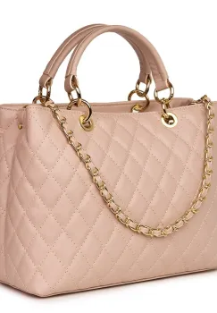 Geanta din piele matlasata Gisella roz imagine