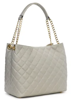 Geanta din piele matlasata Paloma gri imagine