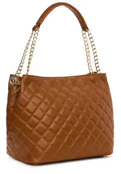 Geanta din piele matlasata Paloma maro imagine