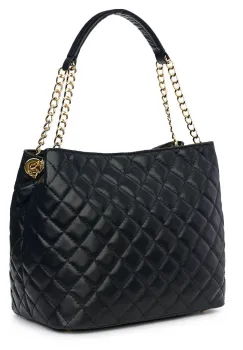 Geanta din piele matlasata Paloma neagra imagine