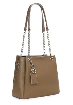 Geanta din piele naturala Paula bej imagine