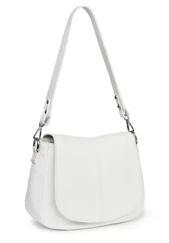 Geanta din piele naturala Roberta alba imagine