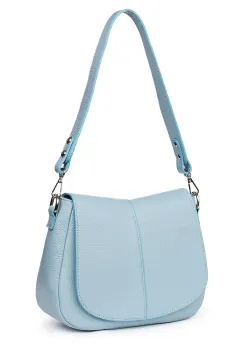 Geanta din piele naturala Roberta bleu imagine